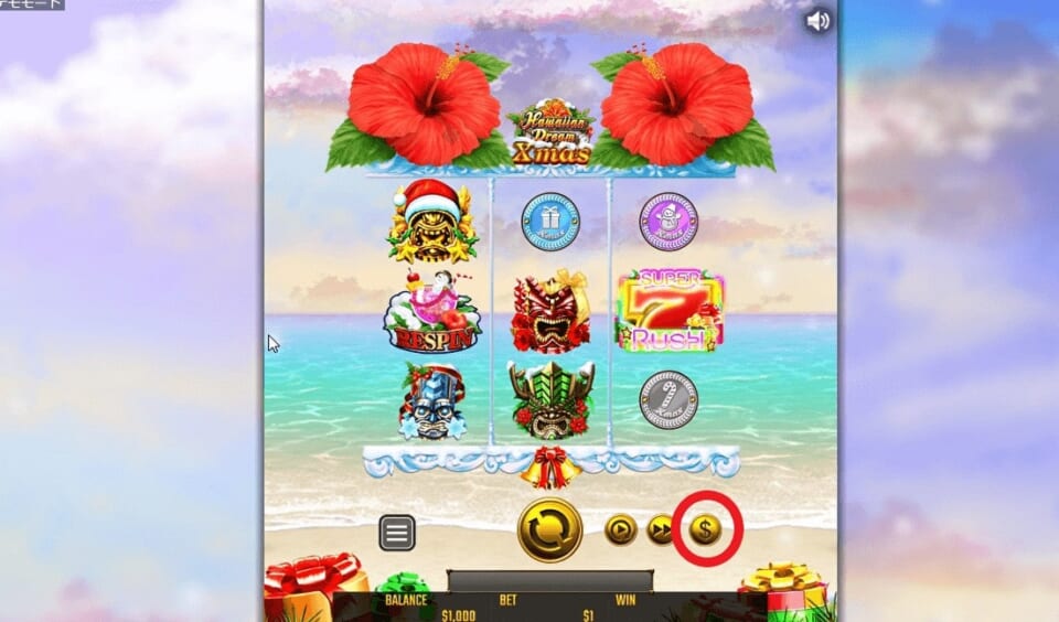 ハワイアンドリームクリスマスでは、0.2～100ドルの範囲で賭けられるようになっています