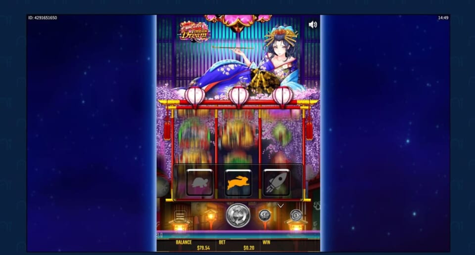 もっとも配当の高い金色の招き猫が3x3ですべて揃い、20ドルゲットできたのです！！！